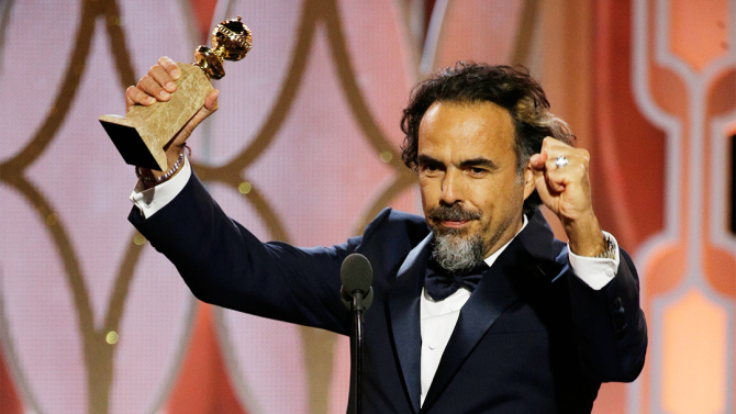 73rd ANNUAL GOLDEN GLOBE AWARDS -- Pictured: Alejandro G. Inarritu, "The Revenant", Winner, Best Director - Motion Picture at the 73rd Annual Golden Globe Awards held at the Beverly Hilton Hotel on January 10, 2016 -- (Photo by: Paul Drinkwater/NBC)